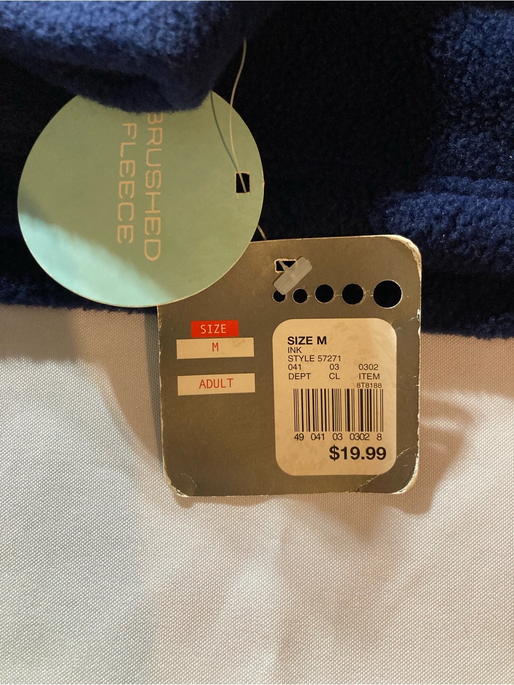Prospirit Navy Full-Zip Men’s Fleece Jacket with Gray Collar - Picture 6 of 6